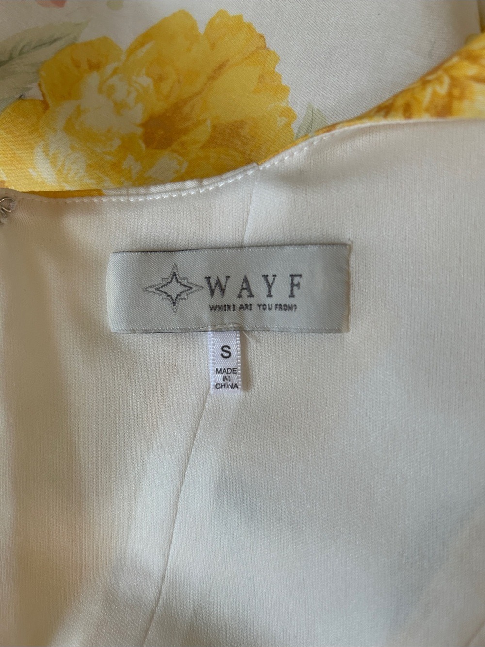 Wayf White Floral Corset Midi Dress with Yellow Roses size S - Picture 12 of 13